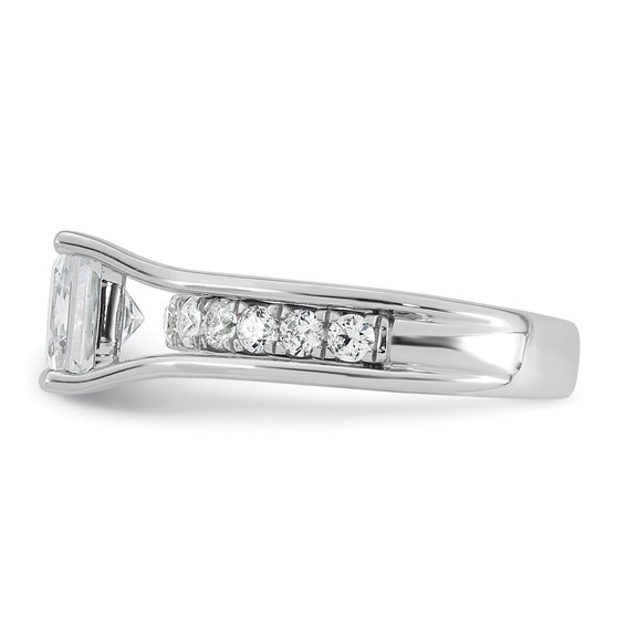 14k White Gold 3 1/6 carat Certified Lab Grown Diamond VS+ F+ Princess Complete Engagement Ring