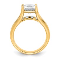 14K Yellow Gold 3.17 Carat Certified Lab Grown Diamond VS+ F+ Princess Complete Engagement Ring view 2