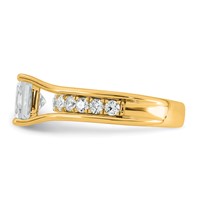 14K Yellow Gold 3.17 Carat Certified Lab Grown Diamond VS+ F+ Princess Complete Engagement Ring view 3