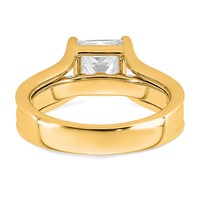 14K Yellow Gold 3.17 Carat Certified Lab Grown Diamond VS+ F+ Princess Complete Engagement Ring view 5