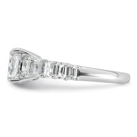 14K White Gold 3.38 Carat Lab Grown Diamond VS+ F+ Cushion Complete Engagement Ring view 3