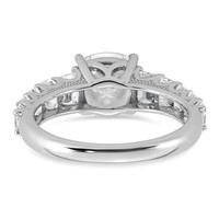 14K White Gold 3.38 Carat Lab Grown Diamond VS+ F+ Cushion Complete Engagement Ring view 5