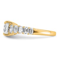 14K Yellow Gold 3.38 Carat Lab Grown Diamond VS+ F+ Cushion Complete Engagement Ring view 3