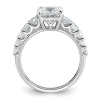 14K White Gold 3.38 Carat Certified Lab Grown Diamond VS+ F+ Cushion Complete Engagement Ring view 2