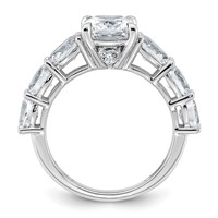 14K White Gold 3.75 Carat Lab Grown Diamond VS+ F+ Cushion Complete Engagement Ring view 2