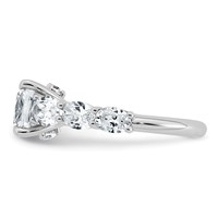 14K White Gold 3.75 Carat Lab Grown Diamond VS+ F+ Cushion Complete Engagement Ring view 3