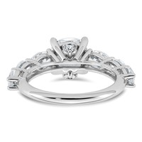 14K White Gold 3.75 Carat Lab Grown Diamond VS+ F+ Cushion Complete Engagement Ring view 5
