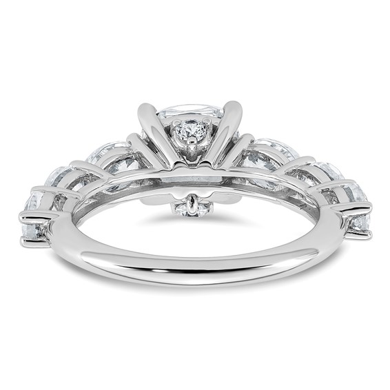 14k White Gold 3 3/4 carat Certified Lab Grown Diamond VS+ F+ Cushion Complete Engagement Ring