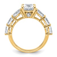 14K Yellow Gold 3.75 Carat Lab Grown Diamond VS+ F+ Cushion Semi-mount Engagement Ring view 2