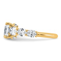 14K Yellow Gold 3.75 Carat Lab Grown Diamond VS+ F+ Cushion Semi-mount Engagement Ring view 3