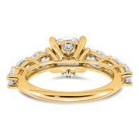14K Yellow Gold 3.75 Carat Lab Grown Diamond VS+ F+ Cushion Semi-mount Engagement Ring view 5