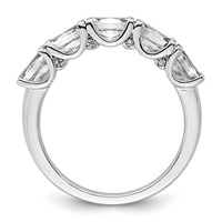 14K White Gold 1.50 Carat Lab Grown Diamond VS+ F+ Complete Five Stone Band view 2