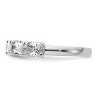 14K White Gold 1.50 Carat Lab Grown Diamond VS+ F+ Complete Five Stone Band view 3