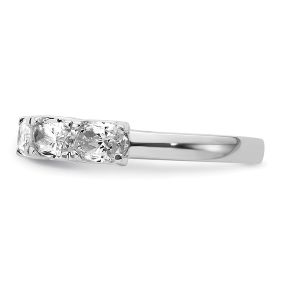 14k White Gold 1 1/2 carat Lab Grown Diamond VS+ F+ Complete Five Stone Band
