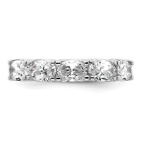 14K White Gold 1.50 Carat Lab Grown Diamond VS+ F+ Complete Five Stone Band view 4