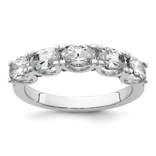 14k White Gold 1 1/2 carat Lab Grown Diamond VS+ F+ Complete Five Stone Band