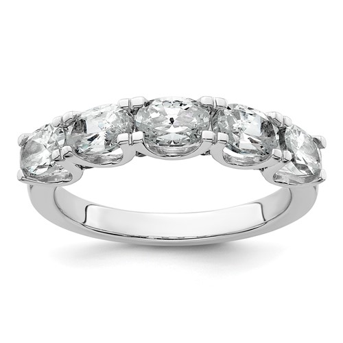 14K White Gold 1.50 Carat Lab Grown Diamond VS+ F+ Complete Five Stone Band