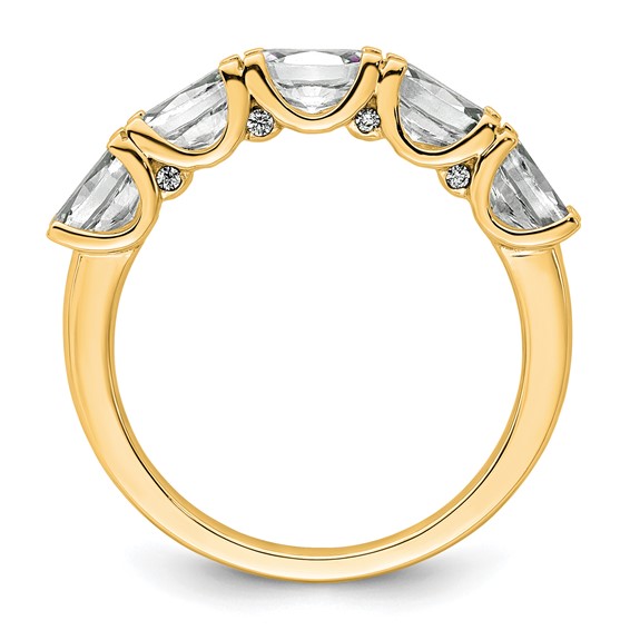 14k 1 1/2 carat Lab Grown Diamond VS+ F+ Complete Five Stone Band