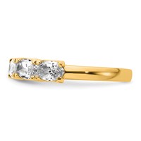 14K Yellow Gold 1.50 Carat Lab Grown Diamond VS+ F+ Complete Five Stone Band view 3