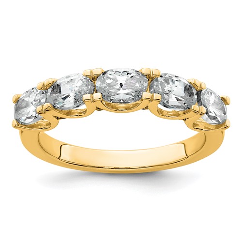 14K Yellow Gold 1.50 Carat Lab Grown Diamond VS+ F+ Complete Five Stone Band