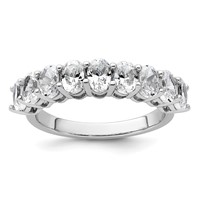 14K White Gold 1.75 Carat Lab Grown Diamond VS+ F+ Complete Nine Stone Band view 1
