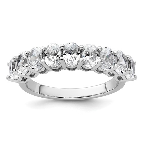 14K White Gold 1.75 Carat Lab Grown Diamond VS+ F+ Complete Nine Stone Band