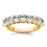 14K Yellow Gold 1.75 Carat Lab Grown Diamond VS+ F+ Complete Nine Stone Band view 1