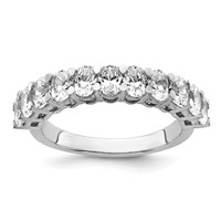 14K White Gold 1.50 Carat Lab Grown Diamond VS+ F+ Complete Five Stone Band view 1