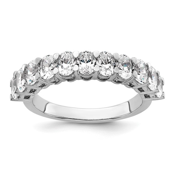 14k White Gold 1 1/2 carat Lab Grown Diamond VS+ F+ Complete Five Stone Band