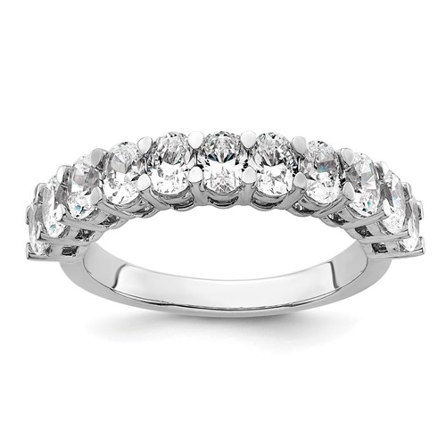 14K White Gold 1.50 Carat Lab Grown Diamond VS+ F+ Complete Five Stone Band