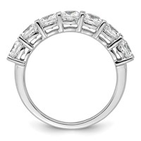 14K White Gold 2.50 Carat Lab Grown Diamond VS+ F+ Cushion Complete Seven Stone Band view 2