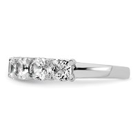 14K White Gold 2.50 Carat Lab Grown Diamond VS+ F+ Cushion Complete Seven Stone Band view 3