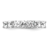 14K White Gold 2.50 Carat Lab Grown Diamond VS+ F+ Cushion Complete Seven Stone Band view 4