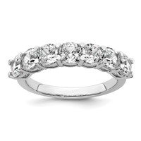 14K White Gold 2.50 Carat Lab Grown Diamond VS+ F+ Cushion Complete Seven Stone Band view 1