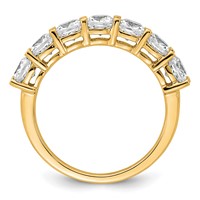 14K Yellow Gold 2.50 Carat Lab Grown Diamond VS+ F+ Cushion Complete Seven Stone Band view 2