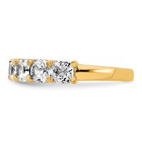14K Yellow Gold 2.50 Carat Lab Grown Diamond VS+ F+ Cushion Complete Seven Stone Band view 3