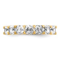 14K Yellow Gold 2.50 Carat Lab Grown Diamond VS+ F+ Cushion Complete Seven Stone Band view 4