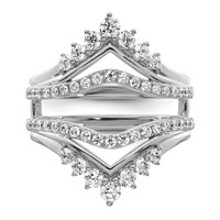14K White Gold 1 Carat Lab Grown Diamond VS SI+ G+ Complete Ring Guard view 4