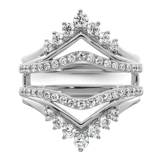 14k White Gold 1 carat Lab Grown Diamond VS/SI+ G+ Complete Ring Guard