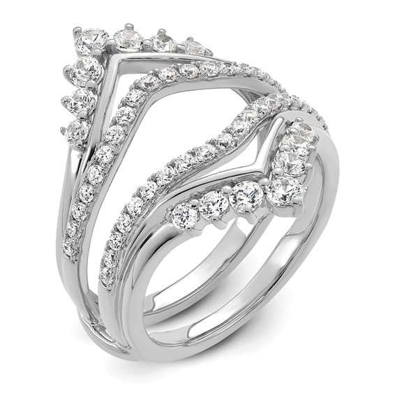 14k White Gold 1 carat Lab Grown Diamond VS/SI+ G+ Complete Ring Guard