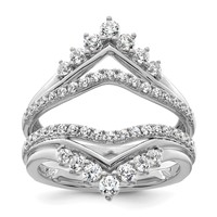 14K White Gold 1 Carat Lab Grown Diamond VS SI+ G+ Complete Ring Guard view 1