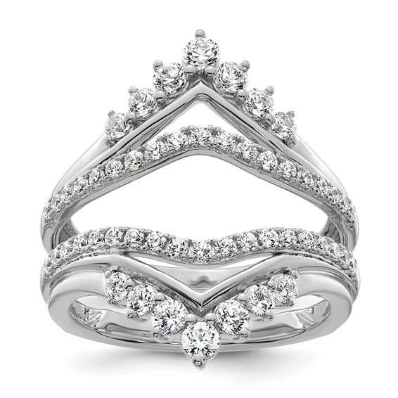 14k White Gold 1 carat Lab Grown Diamond VS/SI+ G+ Complete Ring Guard