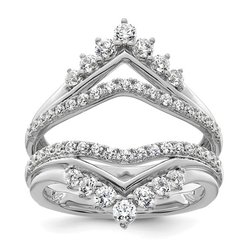 14K White Gold 1 Carat Lab Grown Diamond VS SI+ G+ Complete Ring Guard
