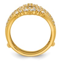 14K Yellow Gold 1 Carat Lab Grown Diamond VS SI+ G+ Complete Ring Guard view 2