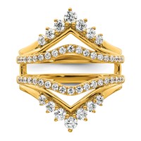14K Yellow Gold 1 Carat Lab Grown Diamond VS SI+ G+ Complete Ring Guard view 4