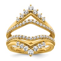 14K Yellow Gold 1 Carat Lab Grown Diamond VS SI+ G+ Complete Ring Guard view 1