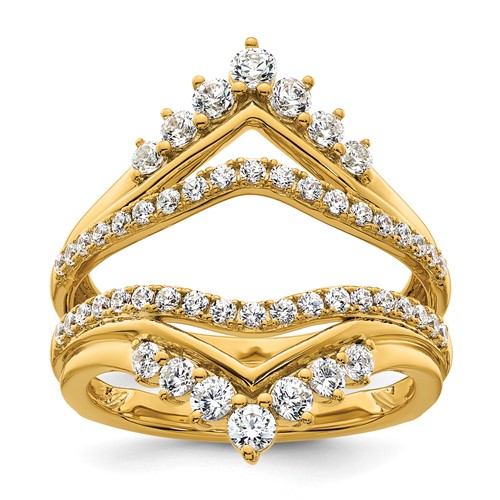 14K Yellow Gold 1 Carat Lab Grown Diamond VS SI+ G+ Complete Ring Guard