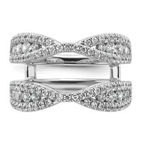 14K White Gold 1.17 Carat Lab Grown Diamond VS+ F+ Complete Ring Guard view 4