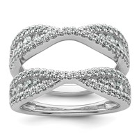 14K White Gold 1.17 Carat Lab Grown Diamond VS+ F+ Complete Ring Guard view 1