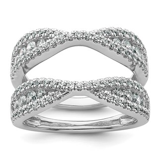 14k White Gold 1 1/6 carat Lab Grown Diamond VS+ F+ Complete Ring Guard